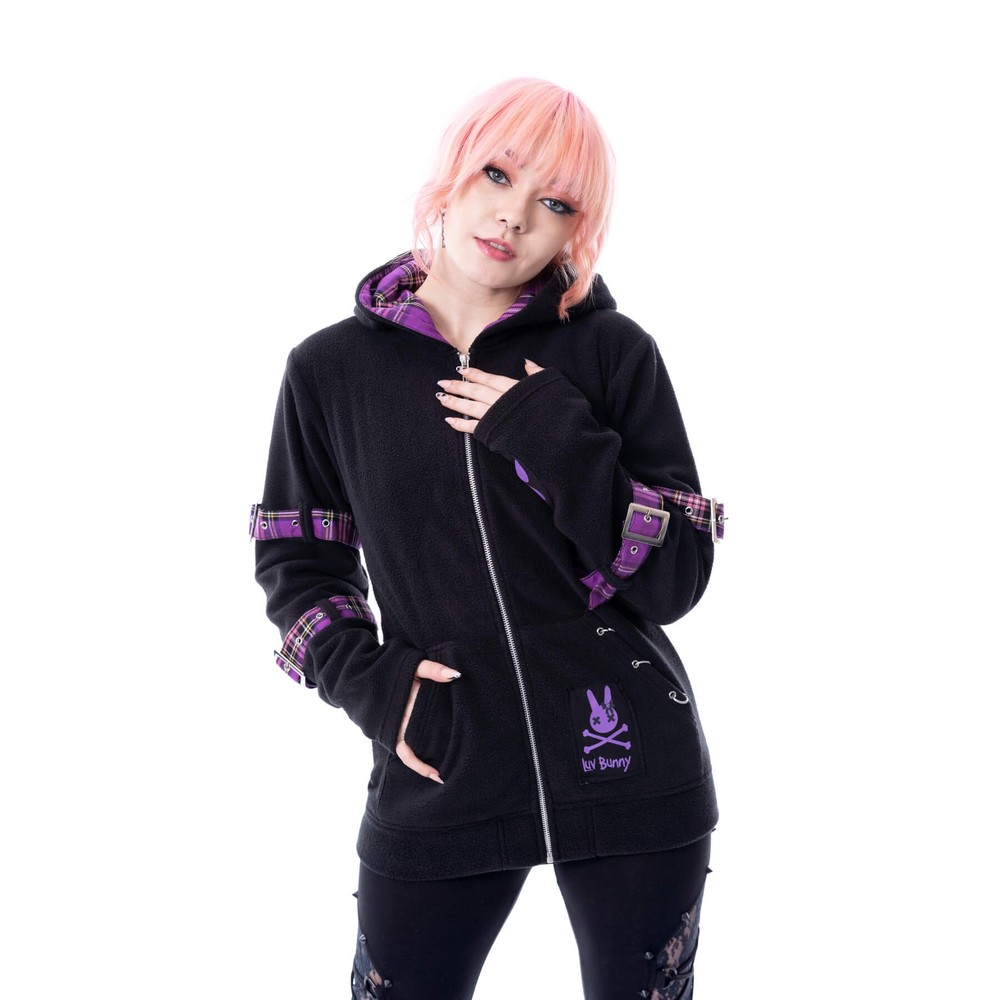 Luv Bunny - Lunar Bunny Vest met capuchon - Zwart/Multicolours